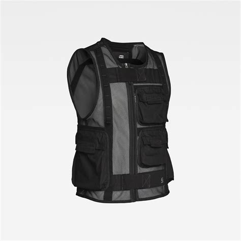 utility mesh vest black  star raw