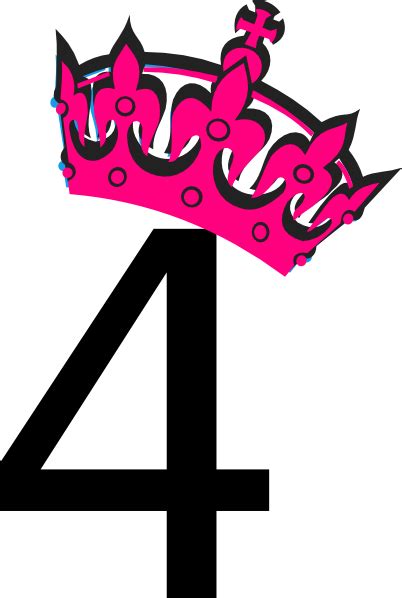 pink tilted tiara and number 4 clip art at