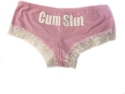 Cum Slut Cotton Panty With Lace Sexy Color Options Small