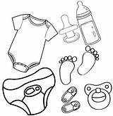 Coloring Baby Pages Bottles Cloth Diapers Pacifiers Toys Accessories sketch template