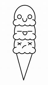 Facili Gelato Disegnare Cono Semplici Copiare Occhi Palline Matita Semplice Faccine sketch template