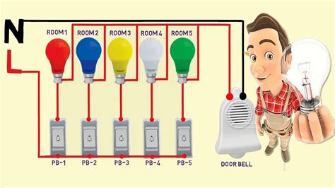door bell wiring diagram multiple switch  series lamp youtube