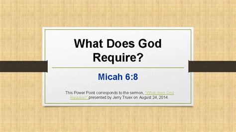 What Does God Require Micah 6 8 This