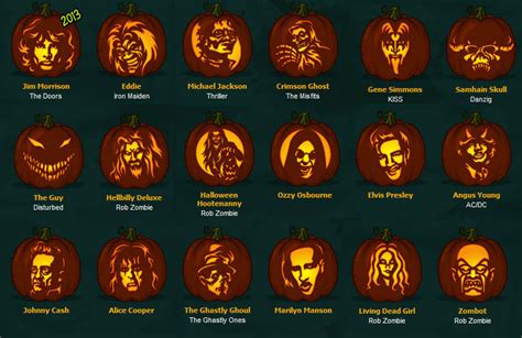 100 Free Music Rock Star Pumpkin Carving Stencils The