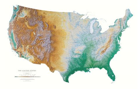 Buy United States Topographic Wall By Raven S Laminated Print Online