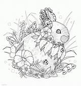 Rabbits sketch template