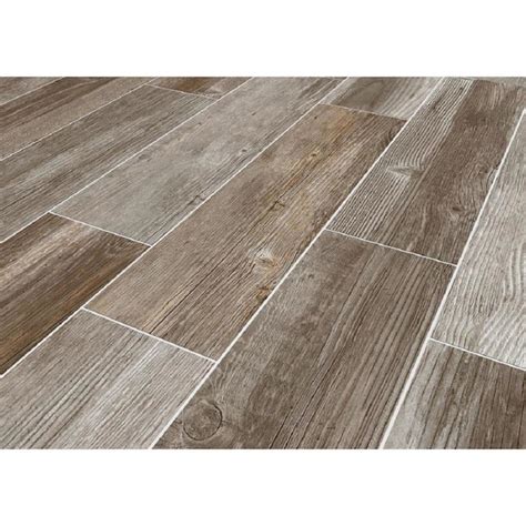 style selections woods french gray      glazed porcelain wood
