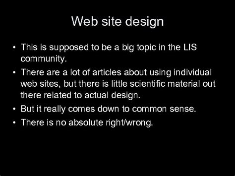 lis 650 lecture 3 web site design thomas