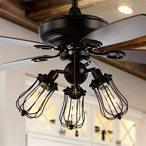 lucas  caged  light metalwood led ceiling fan  jonathan  bed