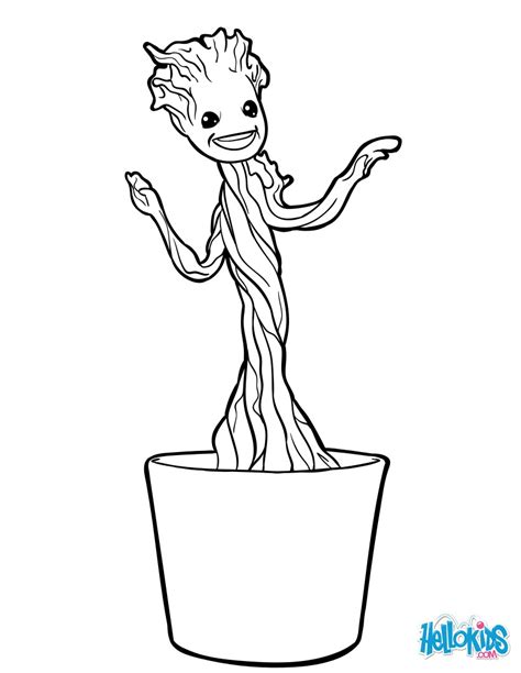 baby groot  colouring pages