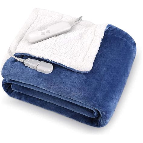 maxkare electric blanket heated throw flannel sherpa fast heating