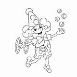 Juggling Coloring Funny Balls Outline Clown Preview sketch template