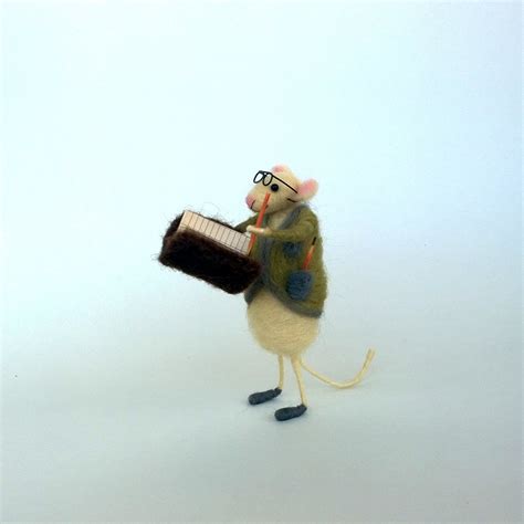 Felt Mouse Teacher Book Glasses Pencils Dressed Rat Cute Etsy