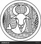 Capricorn Zodiac Zentangle Astrology sketch template