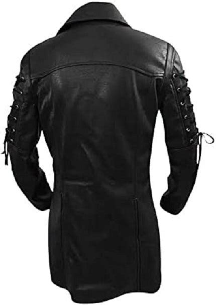 Men S Black Goth Steampunk Gothic Trench Coat Mlj