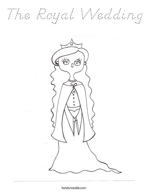 royal wedding coloring page dnealian twisty noodle