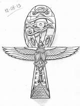 Tattoo Ankh Egyptian Nefertiti Drawing Sketch Tattoos Egypt Queen Designs Sketches Coloring Symbols Good Anubis Drawings Made Ink Various Rangiora sketch template