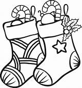 Coloring Christmas Stocking Pages Stockings Pair Kids sketch template
