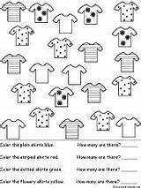 Sorting Shirts Count Color Math Worksheets Clothes Shapes Worksheet Clothing Size Enchantedlearning Activities Tiny Answers Words sketch template