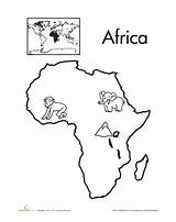 Continents Afrique Geography Continent Oceans Pays Labeled sketch template