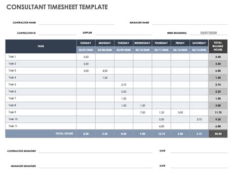 excel timesheet templates smartsheet timesheet invoice templates samples