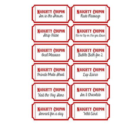 Printable Naughty Coupons Valentines Por Autumnnorthernlights Love
