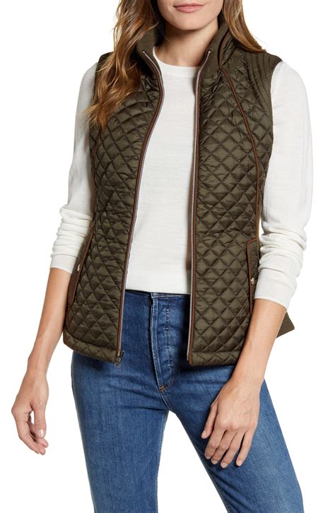 womens gallery knit side quilted vest size  large blue quilted vest vest knitted coat