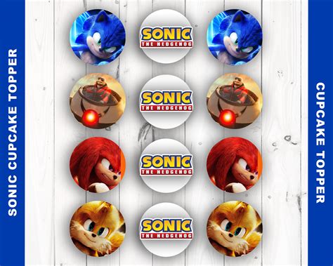 sonic cupcakes toppers printable sonic  hedgehog toppers etsy india