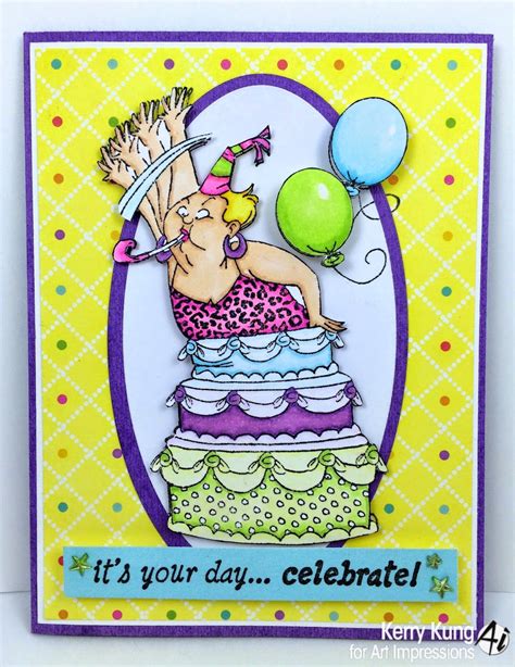 art impressions rubber stamps time  celebrate  kerry art