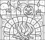 Halloween Coloring Pages Color Number Printable Hard Fall Online Fireplace Numbers Sheets Worksheets Kids Printables Easy Visit sketch template