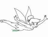 Disney Fairies Coloring Pages Tinker Bell Flying Disneyclips Colorin Funstuff sketch template