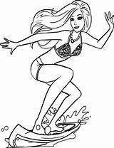 Barbie Coloring Pages Surfing Waves Surfer Girl Wecoloringpage Getcolorings Movie Printable Color Getdrawings Print Template Hinh Mau Bup sketch template
