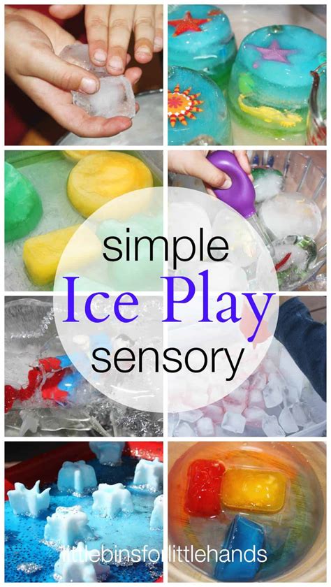 ice play simple sensory activities  bins   hands