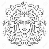 Medusa Drawing Coloring Vector Greek Head Face Myth Creature Mito Snakes Di Easy Illustration Book Painting Drawings Greco Choose Board sketch template