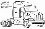 Peterbilt Semi Coloring Truck Pages Trucks Sheets Printable Big Print Template Kids Book Tough Rigs Colouring Line Sketch Custom Freightliner sketch template