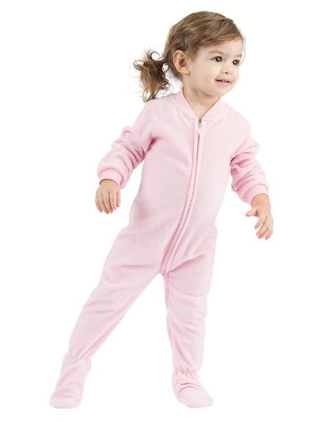 footed pajamas footed pajamas baby pink infant fleece onesie walmartcom walmartcom