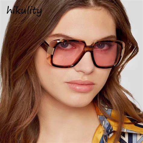89133 oversized rectangle sunglasses women 2018 new olive frame ladies