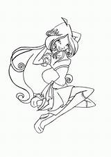 Winx Coloring Pages Flora Print sketch template