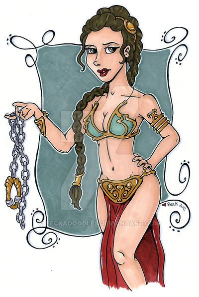 sexy slave leia pinup by beckadoodles on deviantart