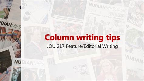 column writing tips youtube