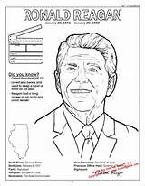 Coloring Reagan Presidents American Quantity sketch template