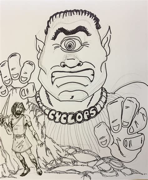 cyclops coloring page fairytale town