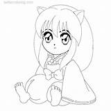 Coloring Pages Inuyasha Chibi Kids Printable sketch template
