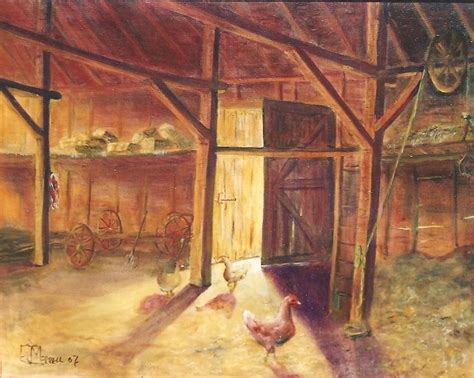 Barn Interior Painting By Edward Merrell Fine Art America