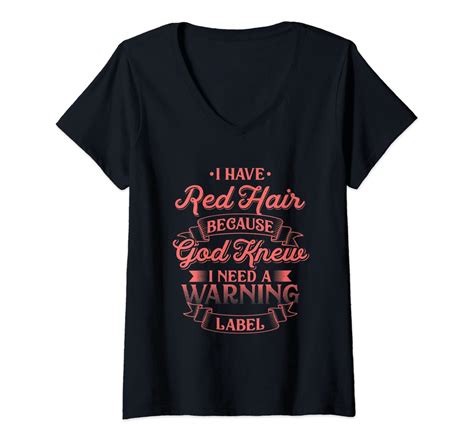 womens redhead shirts for women funny v neck t shirt clothing