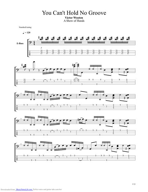 You Cant Hold No Groove Guitar Pro Tab By Victor Wooten