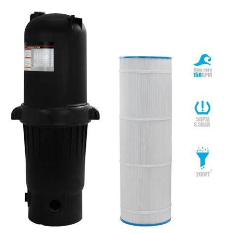 xtremepowerus  sq ft pool cartridge filter  ground swimming pool spa pool filter system