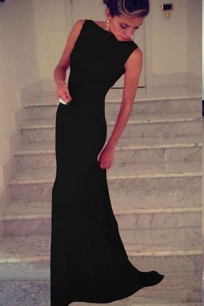 cheap sleeveless long black prom dresses online store