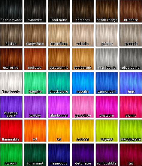 More Pooklet Colors Hair Color Chart Hair Color Chart Hair Dye Images