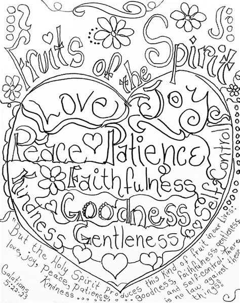 fruits   spirit coloring page  carolyn altman galatians